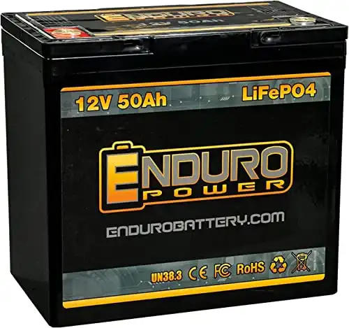 Enduro Power 12V 50Ah LiFePO4 Lithium Deep Cycle Battery